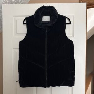 Athleta Black Velvet Quilted Vest